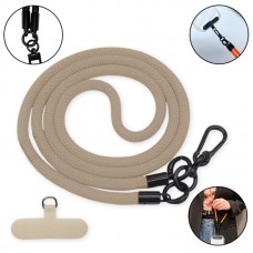 Cordão de Pescoço Grosso para celular 60cm - Bege